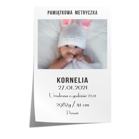 Metryczka Urodzinowa Ze Zdjęciem I