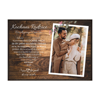 Plakat Podziękowanie dla rodziców ze zdjęciem VI