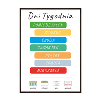Plakat Edukacyjny Dla Dzieci Dni Tygodnia