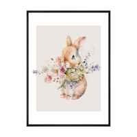 Plakat Dla Dzieci Króliczek Z Kwiatami no.1