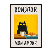 Plakat bonjour, kotku