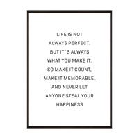 Plakat Life Is Not Always Perfect