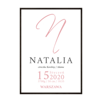 Metryczka Urodzinowa Inicjały