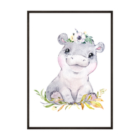 Plakat Safari Hipcio (Pink)