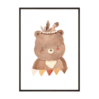 Plakat Boho Niedźwiadek