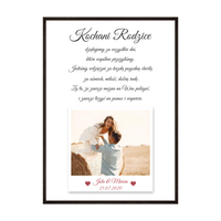 Plakat Podziękowanie dla rodziców ze zdjęciem V