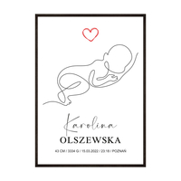 Metryczka Urodzinowa LineArt