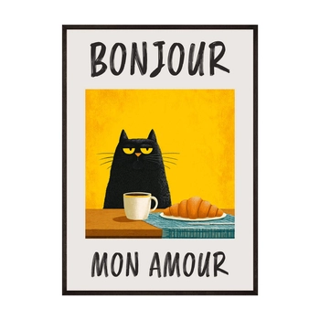 Plakat bonjour, kotku