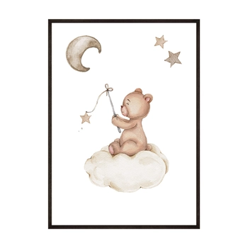 Plakat Dla Dzieci Miś Na Chmurce