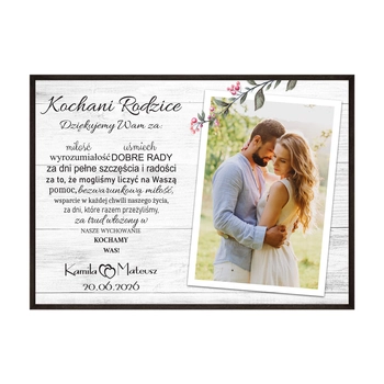 Plakat Podziękowanie dla rodziców ze zdjęciem VII