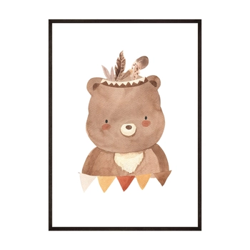 Plakat Boho Niedźwiadek