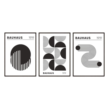 Zestaw Plakatów Geometrycznych Bauhaus Art No1