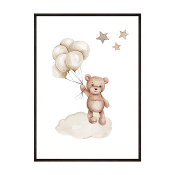 Plakat Dla Dzieci Miś Z Balonikami
